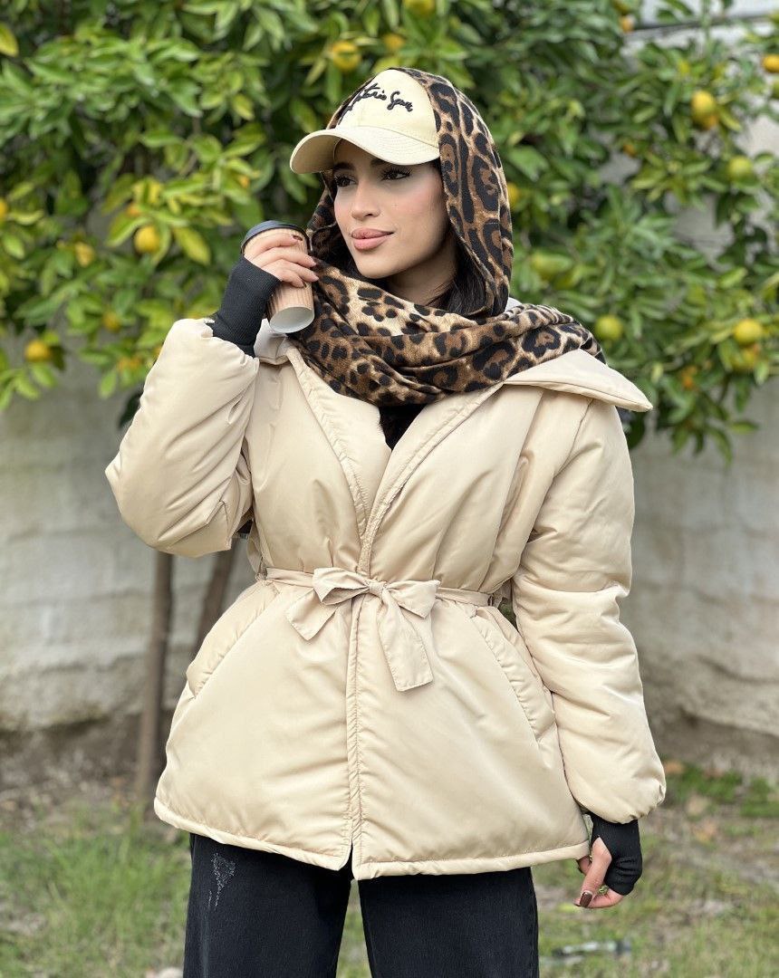 کاپشن آستردار عروسکی یقه پهن