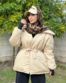 کاپشن آستردار عروسکی یقه پهن