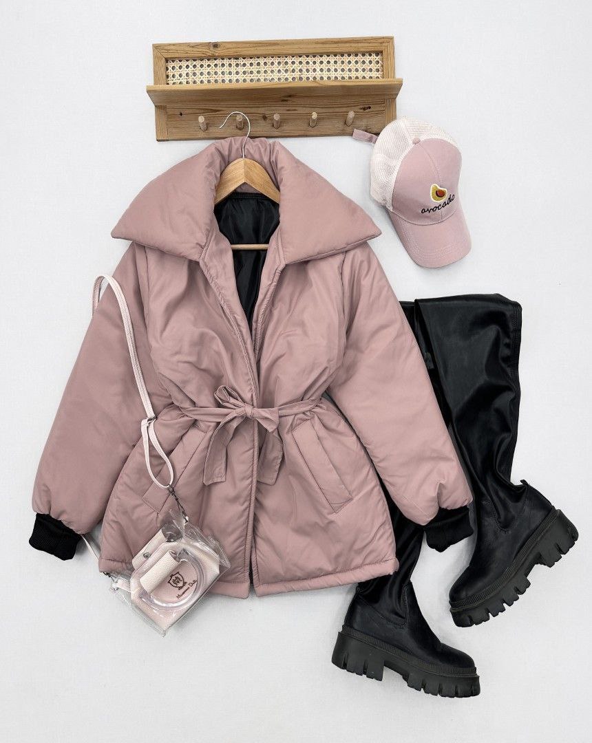 کاپشن آستردار عروسکی یقه پهن