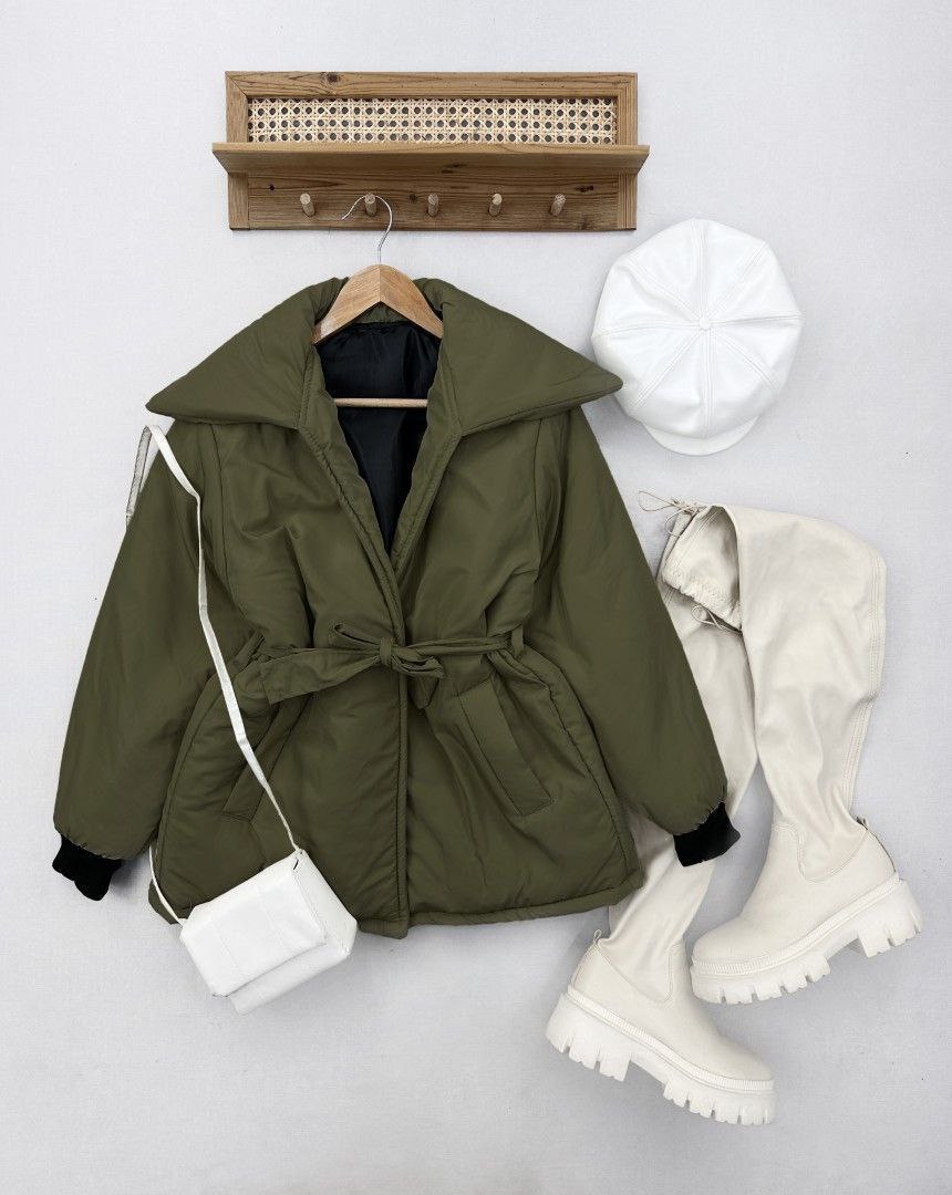 کاپشن آستردار عروسکی یقه پهن