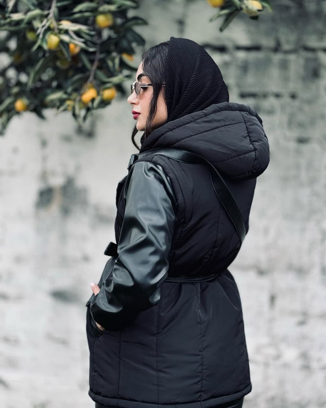 کاپشن چرم پارچه مموری دلبر