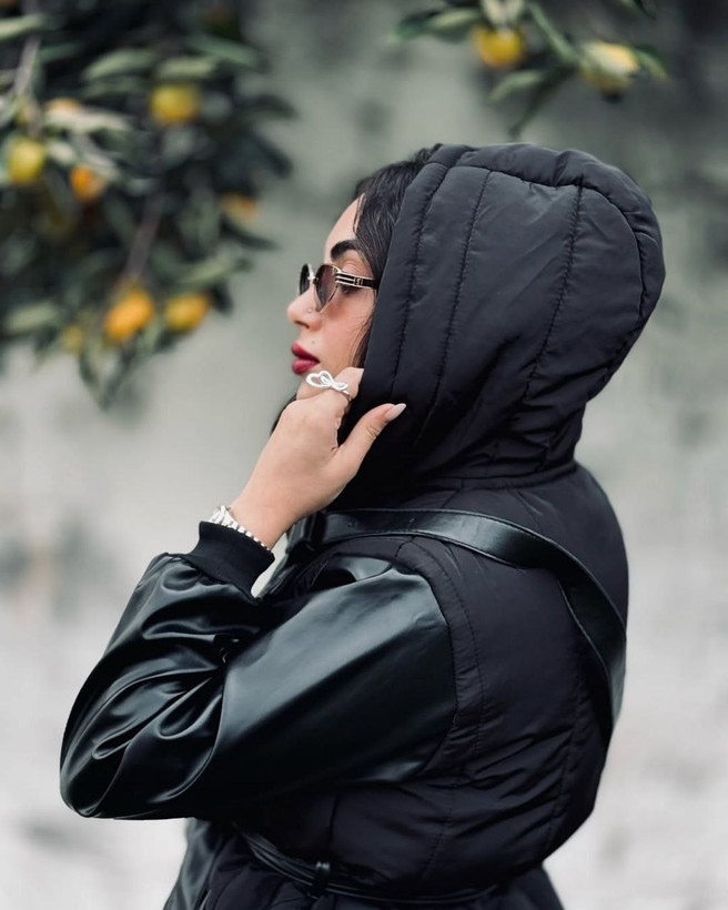 کاپشن چرم پارچه مموری دلبر