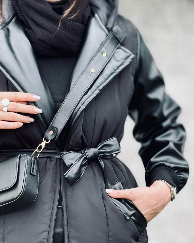 کاپشن چرم پارچه مموری دلبر