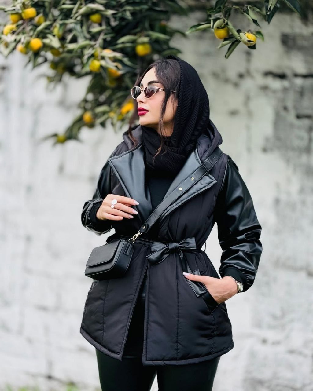 کاپشن چرم پارچه مموری دلبر