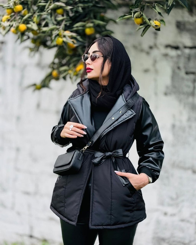 کاپشن چرم پارچه مموری دلبر