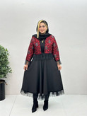 ست یلدایی کت و دامن گلین